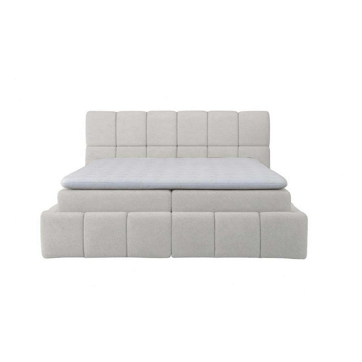 BOXBETT Anna mit Taschenfederkernmatratze und Topper, 160x200, Creme - Creme, Holzwerkstoff/Kunststoff (160/200cm) - AN-Moebel 4u