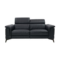 2-SITZER Sofa Planet Echtleder Schwarz - Schwarz, Leder/Metall (172/80/110cm)