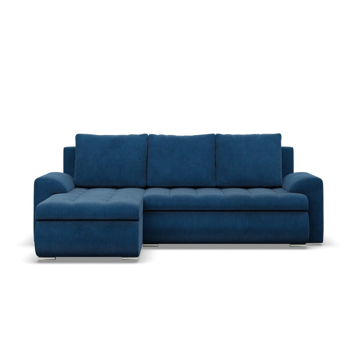 ECKSOFA LINKS MIT SCHLAFFUNKTION FORESTA, Cord - Dunkelblau - Dunkelblau, Textil (230/159cm) - Mebligo