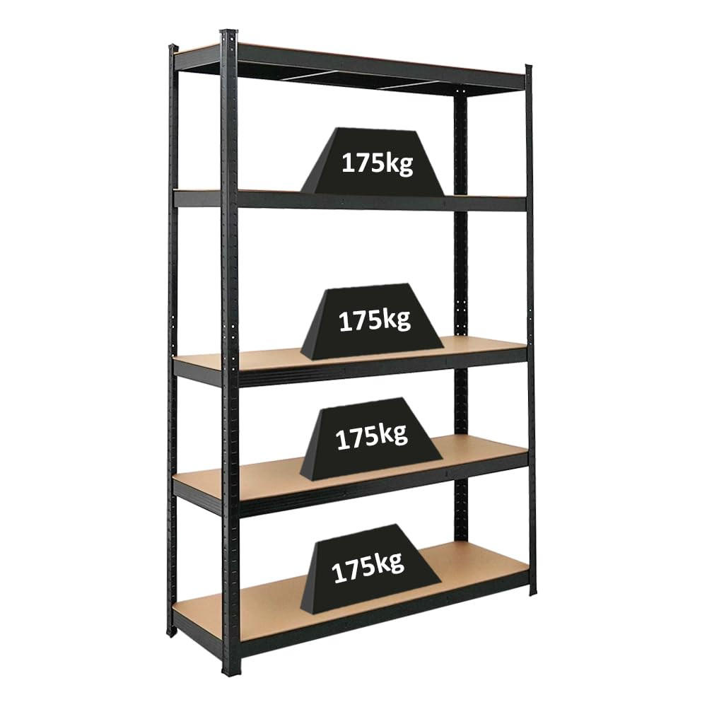 SCHWERLASTREGAL Ragnar 180x120x40 cm Fachlast 175 kg Schwarz - Schwarz, Metall (120/180/40cm) - PROREGAL