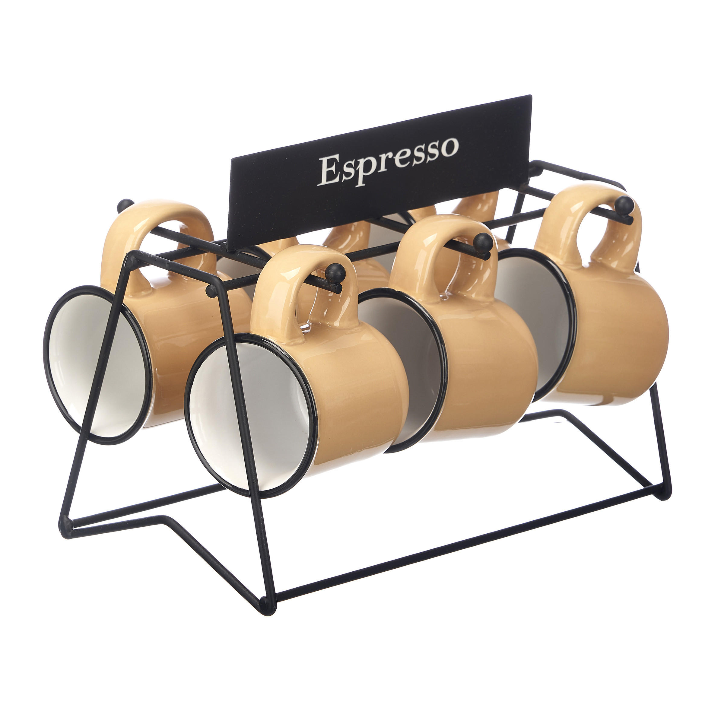 ESPRESSOTASSEN Set 6 Stück 100 ml - Beige, Keramik (100L) - Vessia