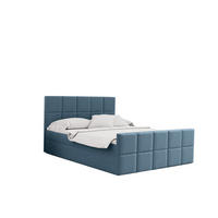 BOXBETT mit Bettkasten und Matratze Topper HANA Stoff Matt Velvet Hellblau 180x200 cm H3-Bonell - Hellblau, Holz/Textil (180/200cm) - Kaiser Möbel