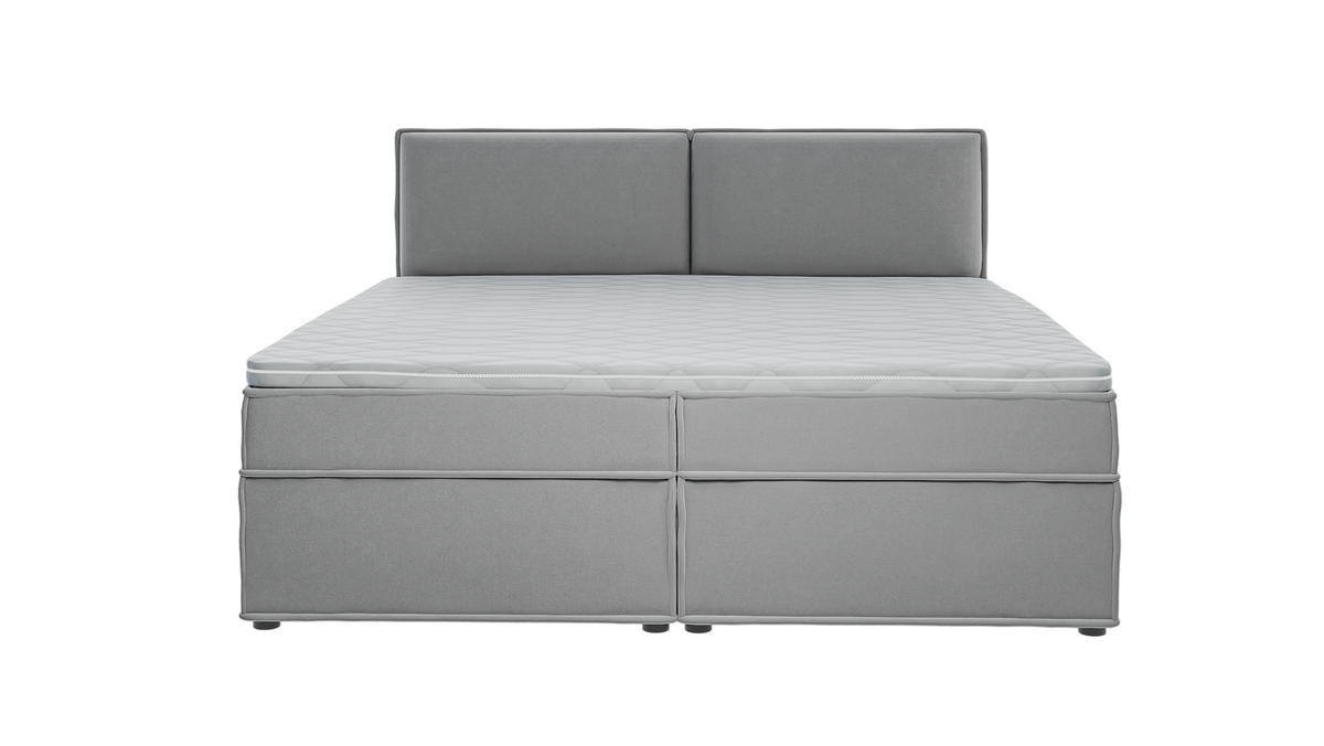 BOXBETT Eclipse 200/200 cm Grau Luxusmicrofaser - Schwarz/Grau, Holz/Kunststoff (200/200cm) - S-Style Möbel