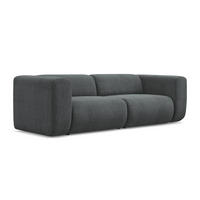 3-SITZER SOFA Chenille Stoff Grau - Schwarz/Graphitfarben, Kunststoff/Textil (228/70/89cm) - LaMiaSofa