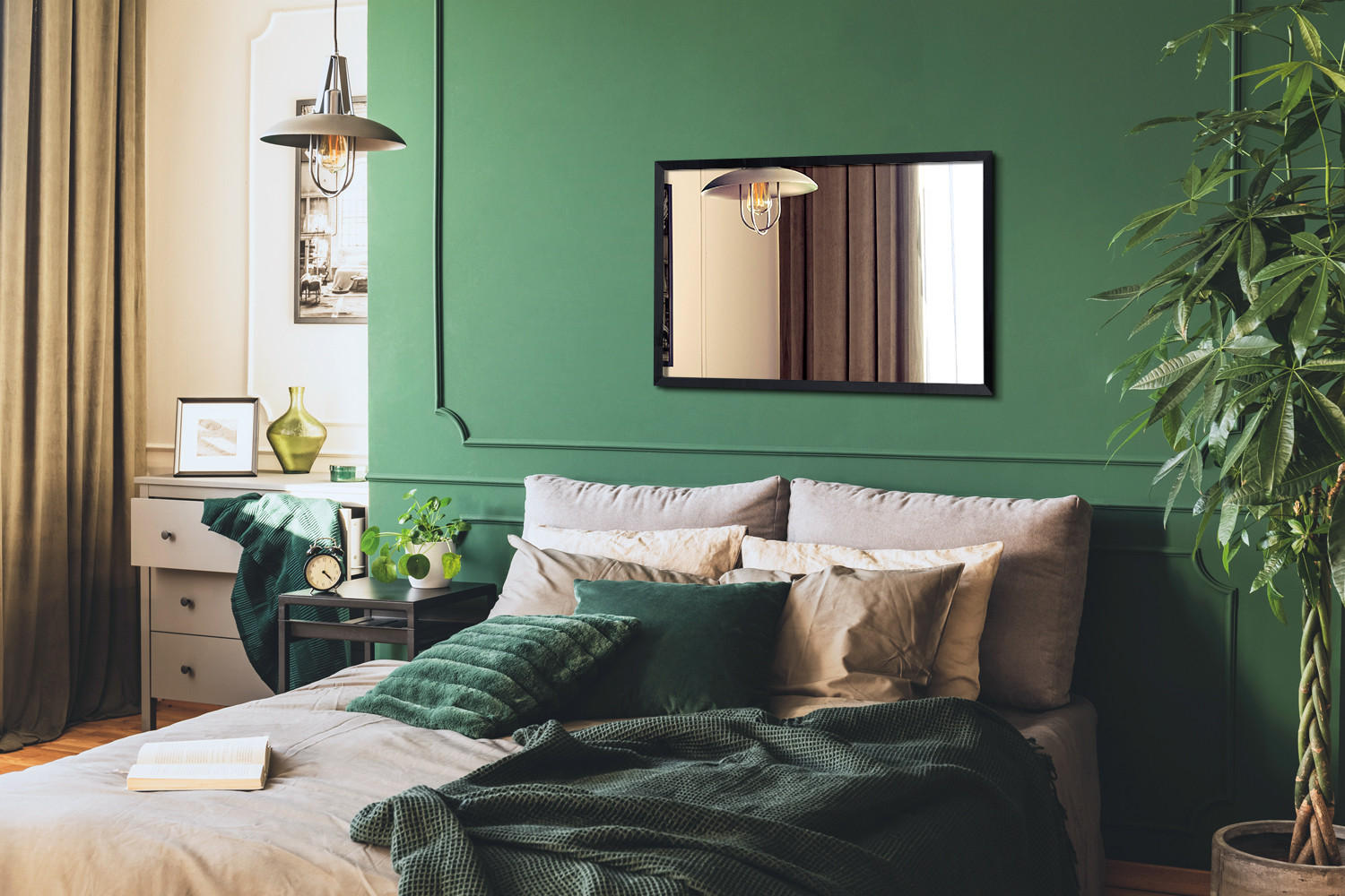 SPIEGEL 100x70cm Schwarzer Rahmen - Transparent, Glas (100/70/0.4cm) - Wallfluent