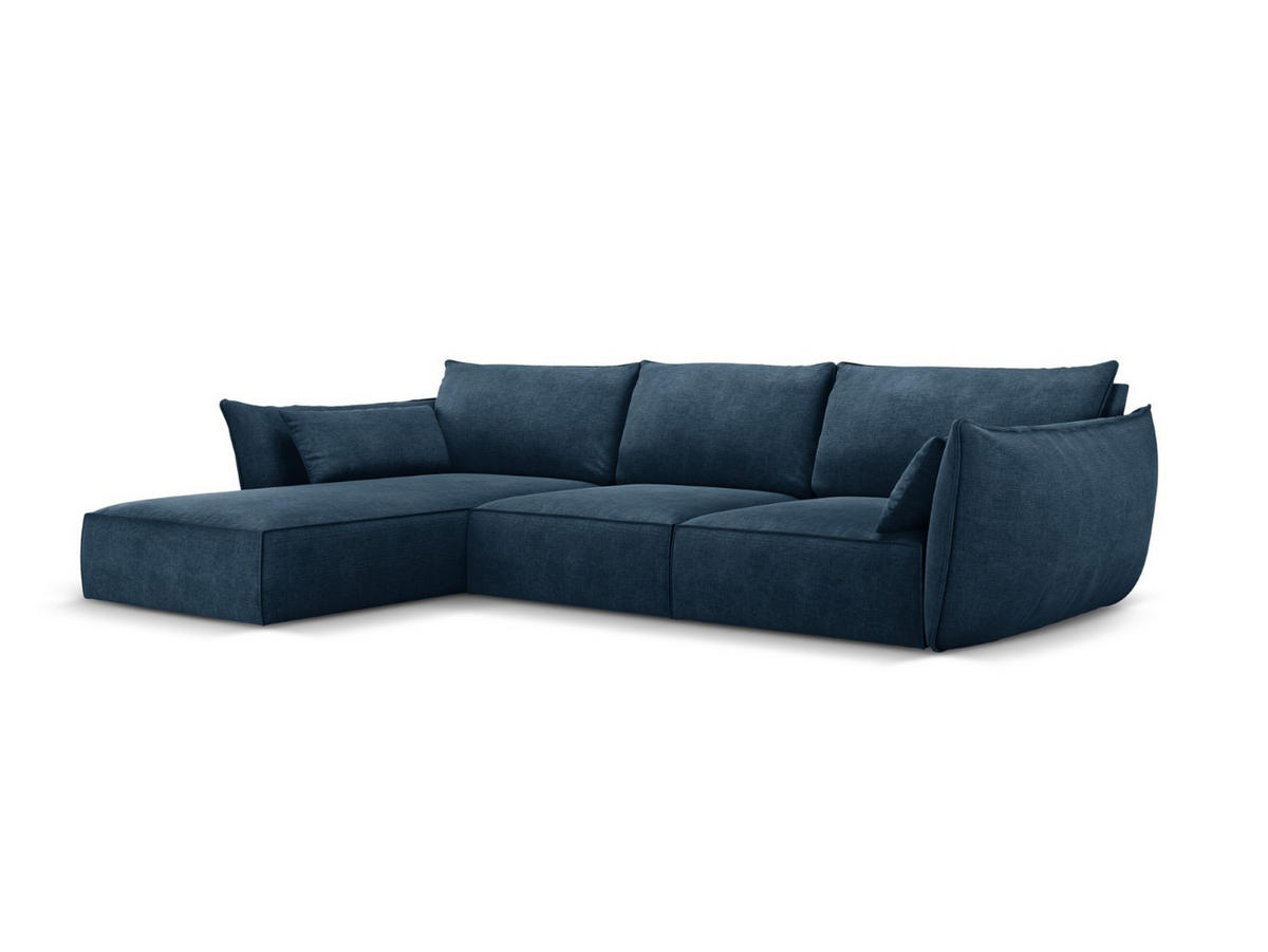ECKSOFA links Kaelle aus Chenille-Stoff königsblau 4 Sitzplätze - Blau, Textil (171/308cm) - Micadoni