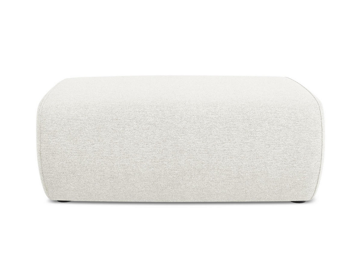 POUF Chenille Stoff Weiß - Schwarz/Weiß, Kunststoff/Textil (102/40/62cm) - Makamii