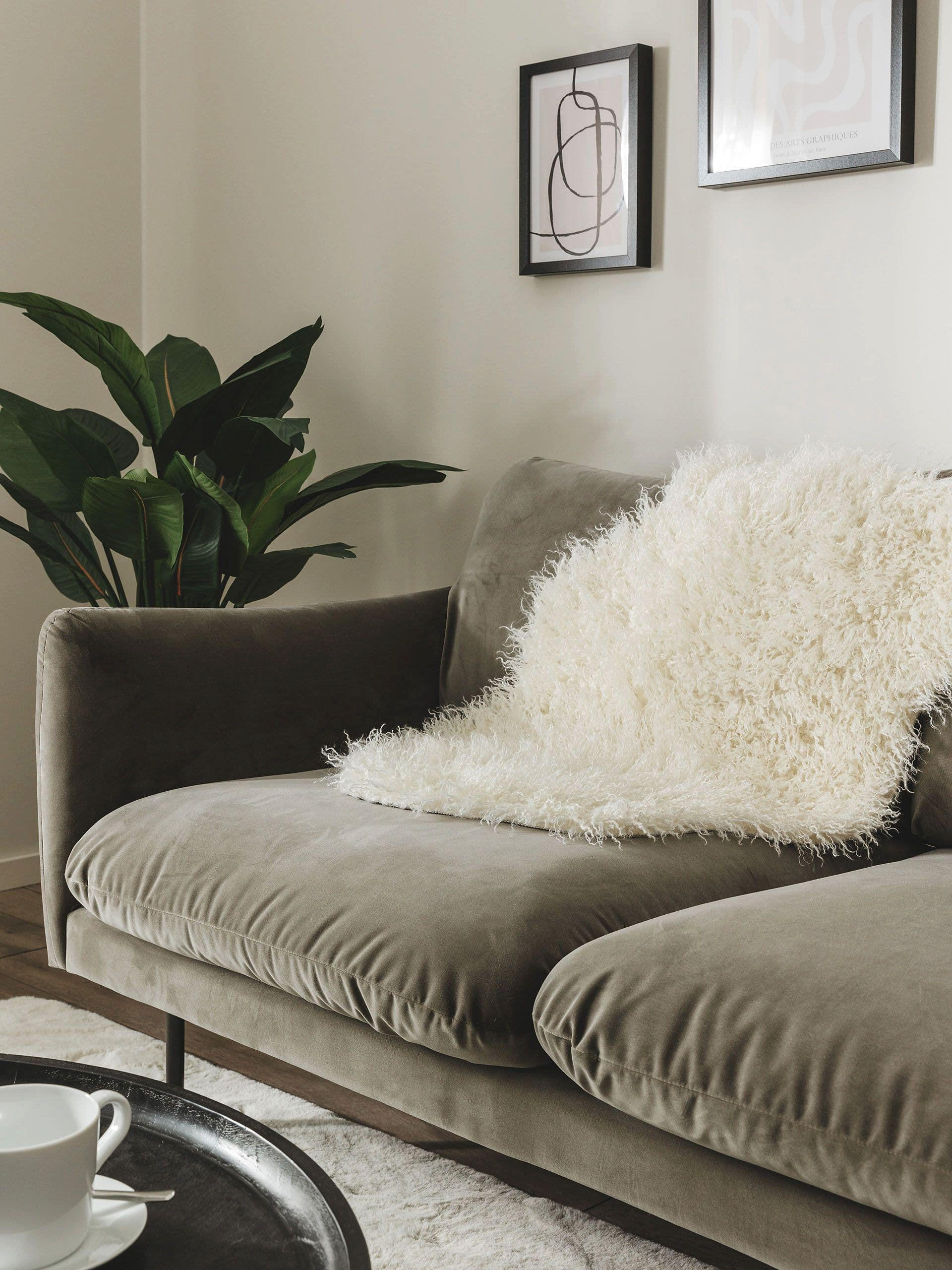 KUNSTFELL-TEPPICH Oscar Cream 60x90 cm - Creme, Textil (60/90cm) - benuta Nest