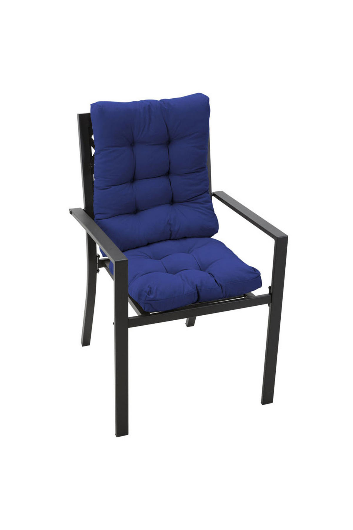 SITZKISSEN-SET 2-tlg. aus Polyester PP-Baumwolle in Marineblau für Outdoor-Liegen Kombinierfreudiges Design 43 x 53 cm - Blau, Textil (43/72/53cm) - Livingandhome