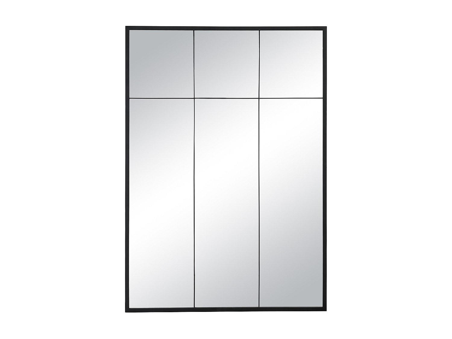 SPIEGEL Fenster Industriell - Eisen - 105 x 150 cm - Schwarz - BELLAGIO - Schwarz, Metall (105/150/2cm) - Vente-Unique