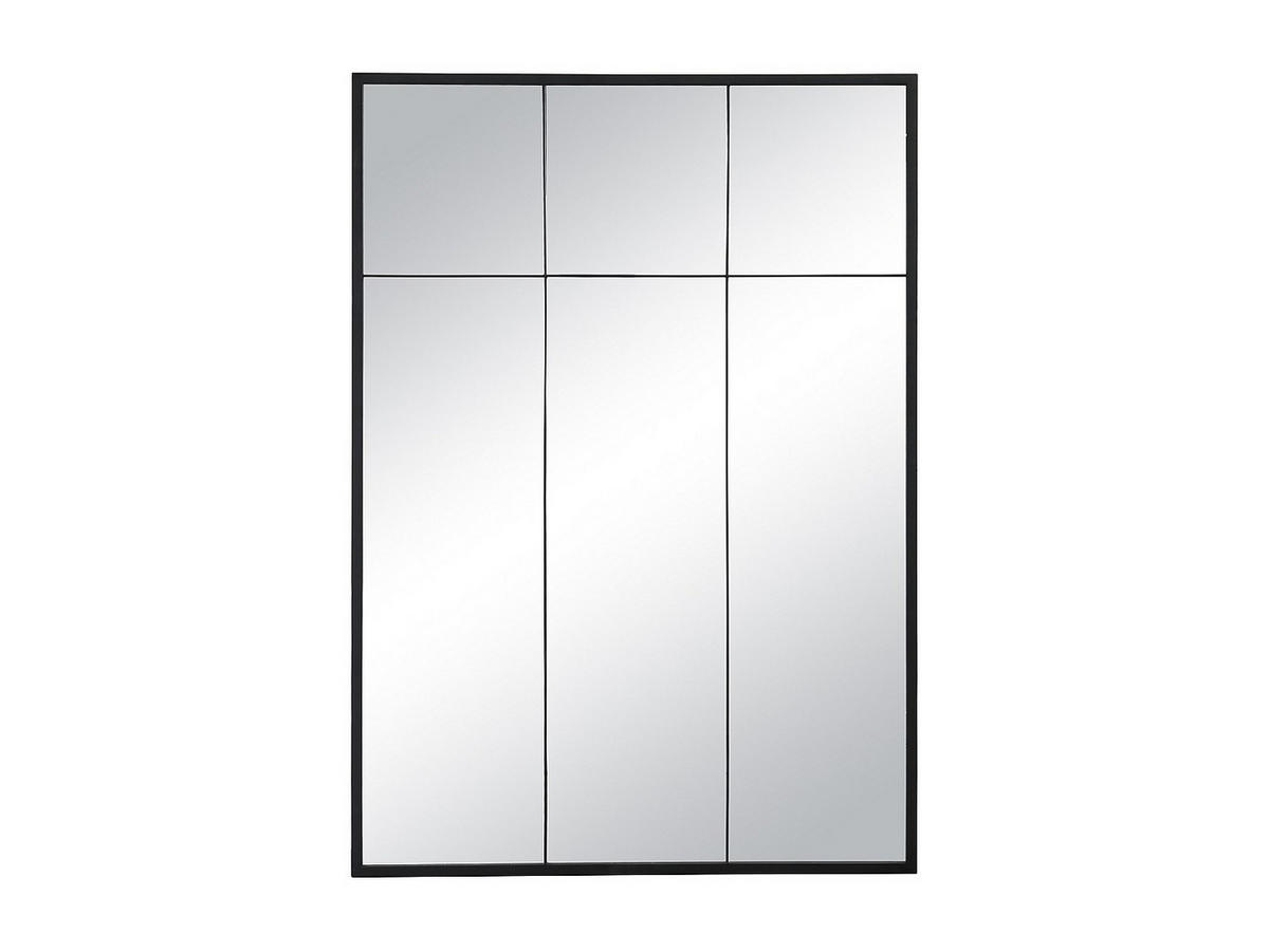 SPIEGEL Fenster Industriell - Eisen - 105 x 150 cm - Schwarz - BELLAGIO - Schwarz, Metall (105/150/2cm) - Vente-Unique