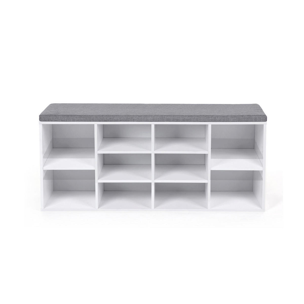 SCHUHBANK - Weiß, Holzwerkstoff (30/48/104cm) - Hansiro