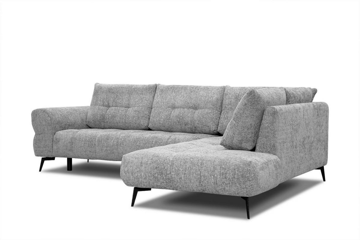 ECKSOFA SALVINI 5-Sitzer, grau - Schwarz/Grau, Holzwerkstoff/Textil (292/158cm) - Courtois Laville