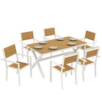 GARTENMÖBEL SET 7-teilig DE-09948 Teak - Teakfarben, Metall - ComfortXL
