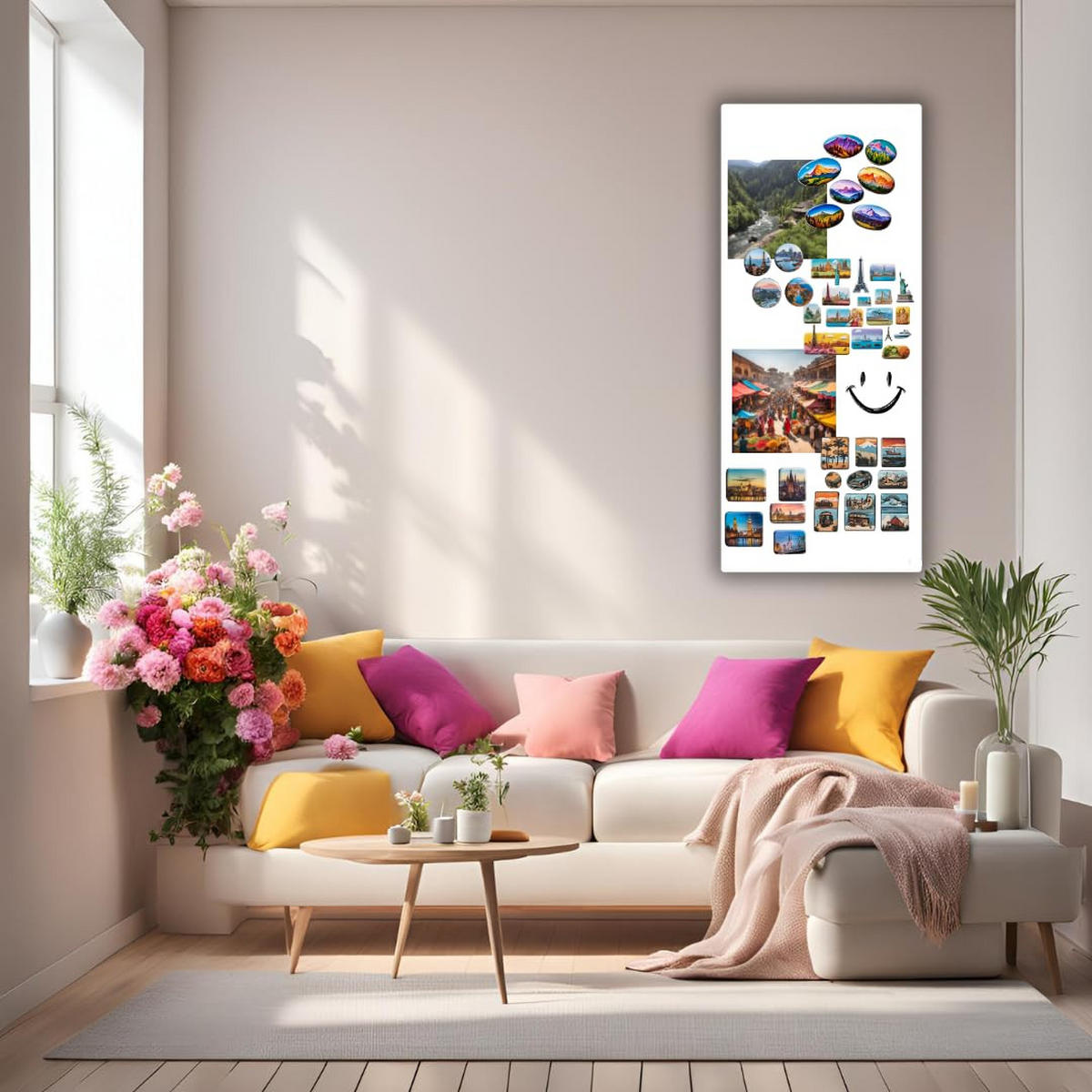 MAGNETTAFEL Klein & Groß Weiß 70x30 cm - Magnetisches Stahlboard für Magnete, Fotos und Notizen, Beschreibbar - Weiß, Metall (30/70/0.7cm) - ANWICAR