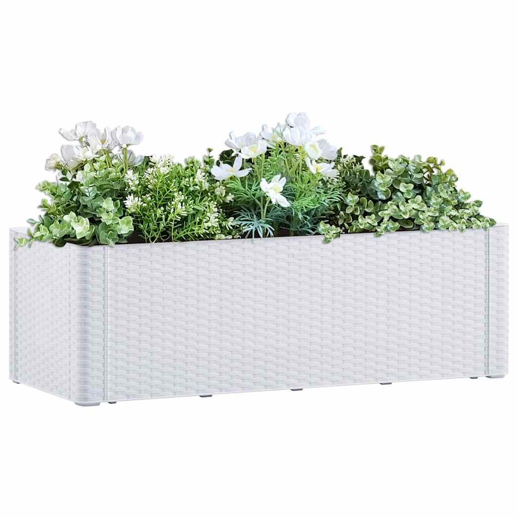 GARTEN-HOCHBEET mit Selbstbewässerungssystem Weiß 100x43x33 cm - Weiß, Kunststoff (100/33/43cm)