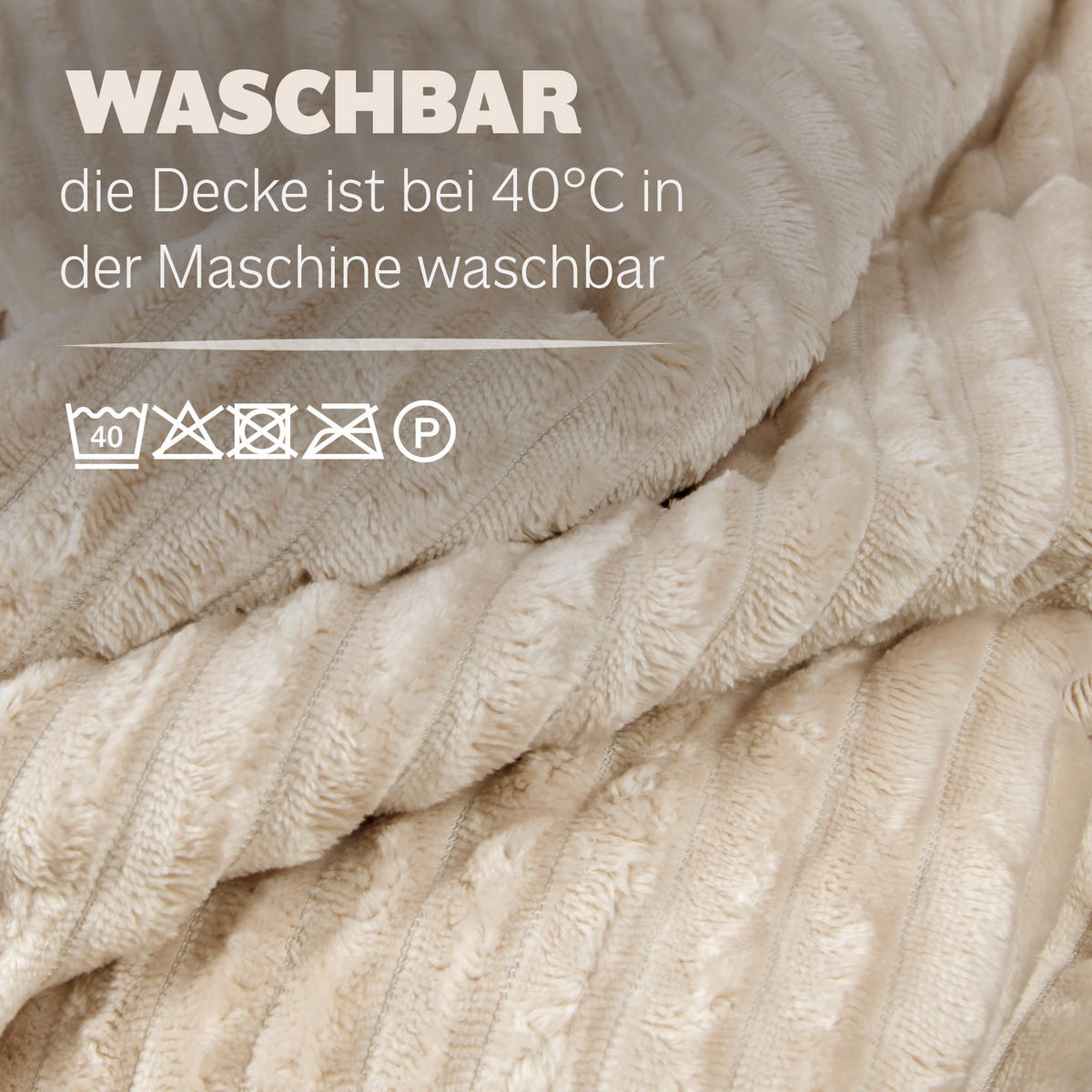 TAGESDECKE Wende-Design 200x220cm Sandbeige - Creme, Kunststoff/Textil (220/200cm)