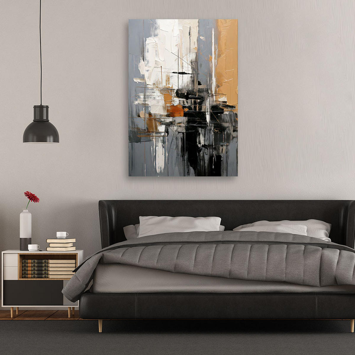 LEINWANDBILD Abstraktion 40x60cm - Grau, Textil (40/60cm) - Feeby