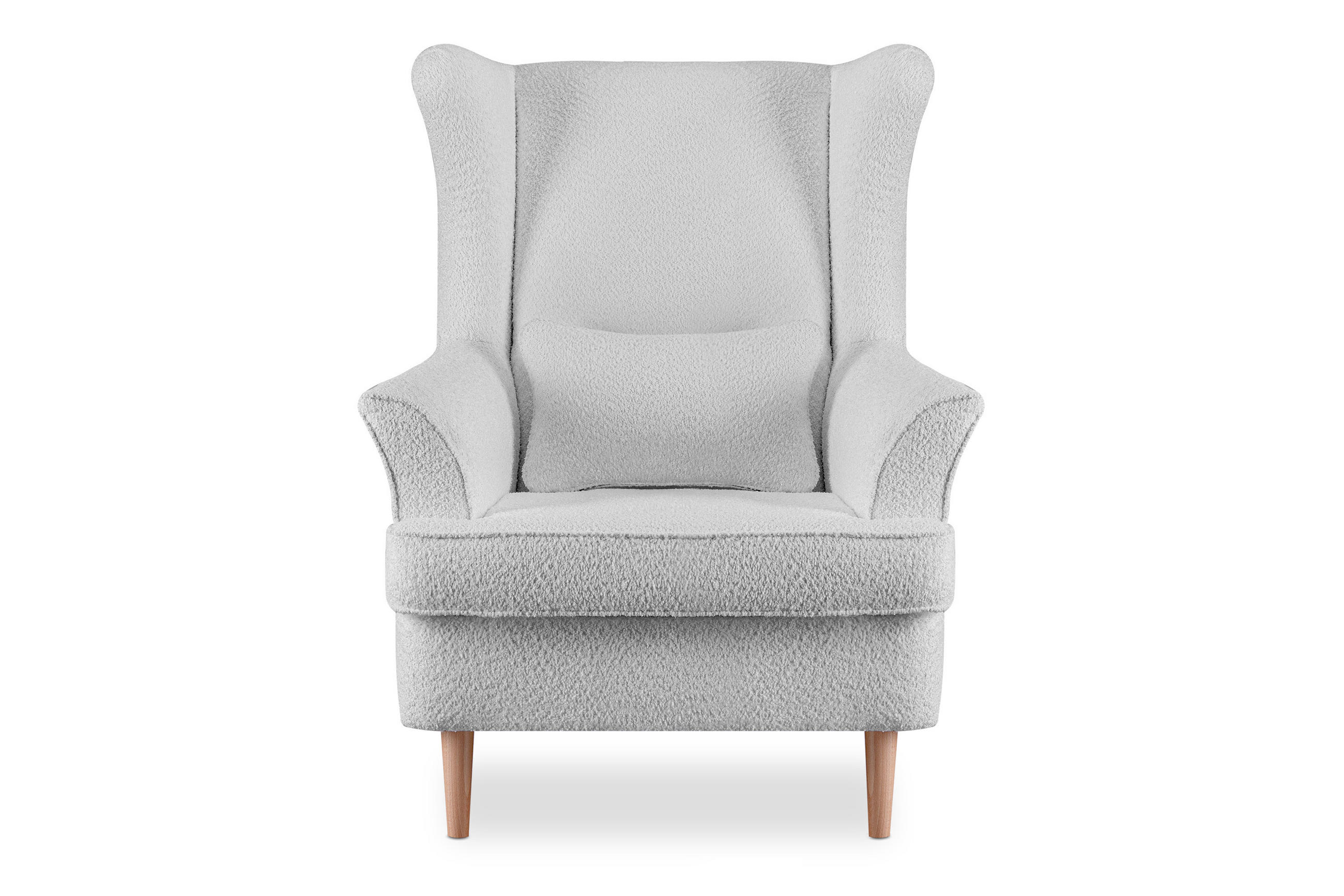 OHRENSESSEL STRALIS mit Sitzhocker, hellgrau - Hellgrau, Textil (82/108/80cm) - KONSIMO®