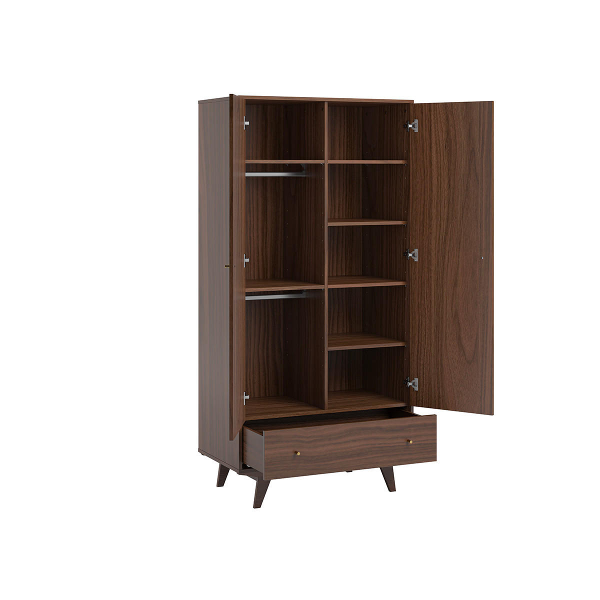 SKŘÍŇ 2DVEŘOVÁ Mid Dřevo - hnědá, kompozitní dřevo (90/185/50cm) - Petits-meubles