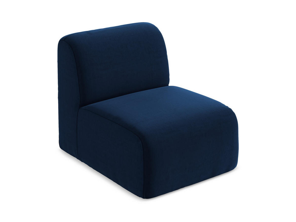 SOFAELEMENT Samt Stoff Blau - Türkis/Schwarz, Holzwerkstoff/Kunststoff (70/75/94cm) - Makamii