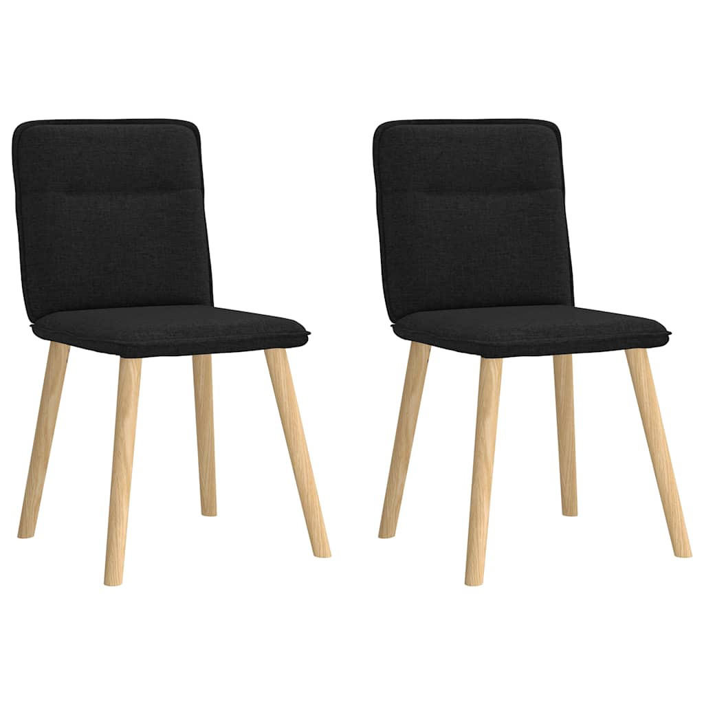 ESSZIMMERSTÜHLE 2 Stk. Schwarz Stoff 45*54*86cm - Schwarz, Metall (45/86/54cm) - ZMH