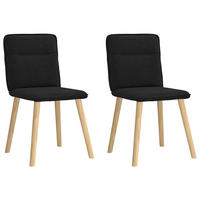 ESSZIMMERSTÜHLE 2 Stk. Schwarz Stoff 45*54*86cm - Schwarz, Metall (45/86/54cm) - ZMH