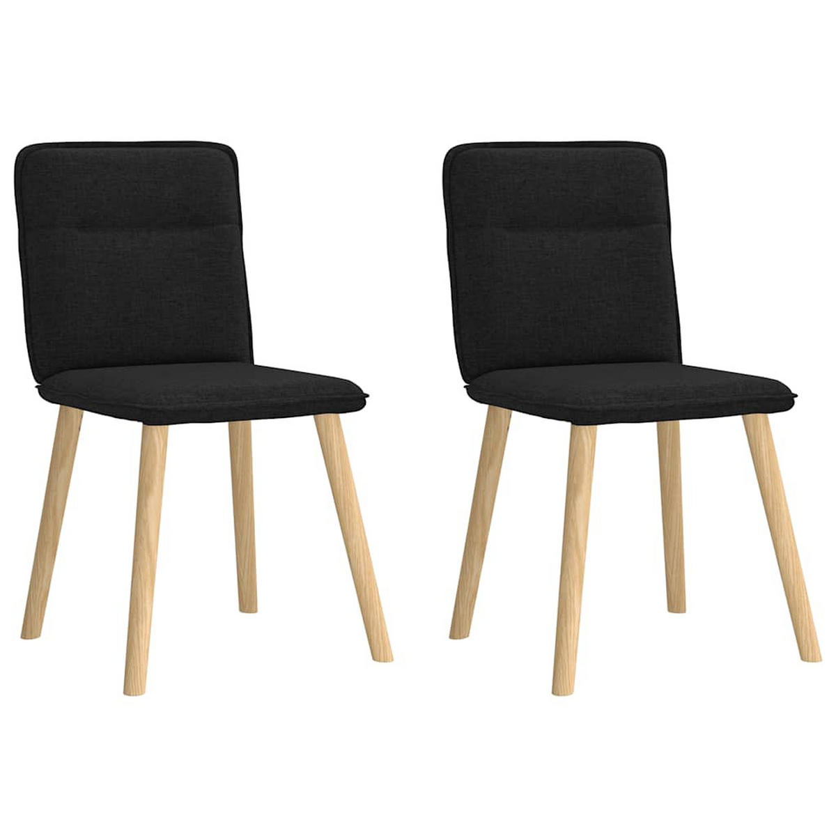 ESSZIMMERSTÜHLE 2 Stk. Schwarz Stoff 45*54*86cm - Schwarz, Metall (45/86/54cm) - ZMH