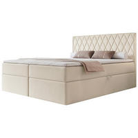 BOXBETT Carenzo Hellbeige, Velours, 160x200 cm - Ecru/Goldfarben, Textil (160/200cm) - Selsey