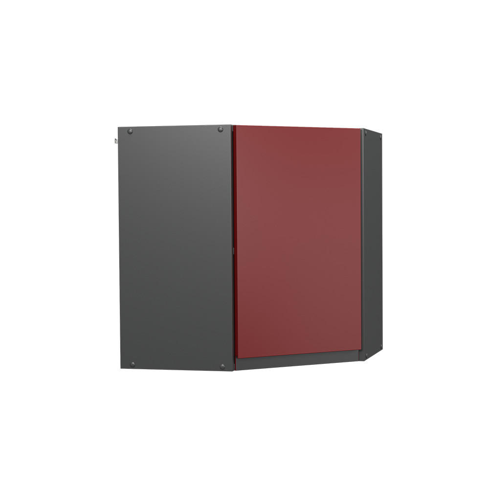 ECKHÄNGESCHRANK R-Line Rot 57 cm J-Shape - Anthrazit/Rot, Holzwerkstoff (57/60/34.1cm) - Vicco