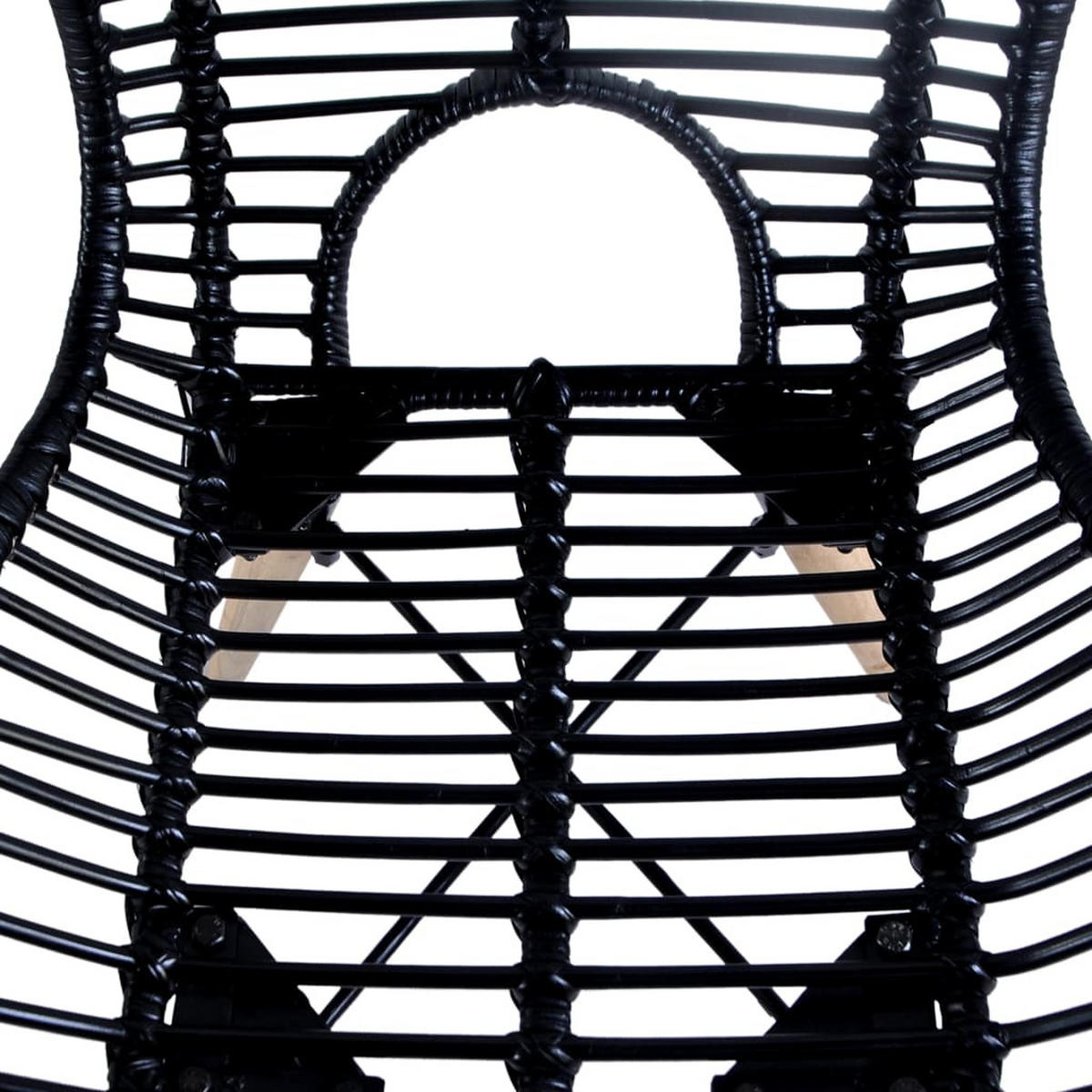 ESSZIMMERSTÜHLE 4 Stk. Schwarz Natur Rattan 48*64*85cm - Schwarz, Holz (48/85/64cm) - ZMH