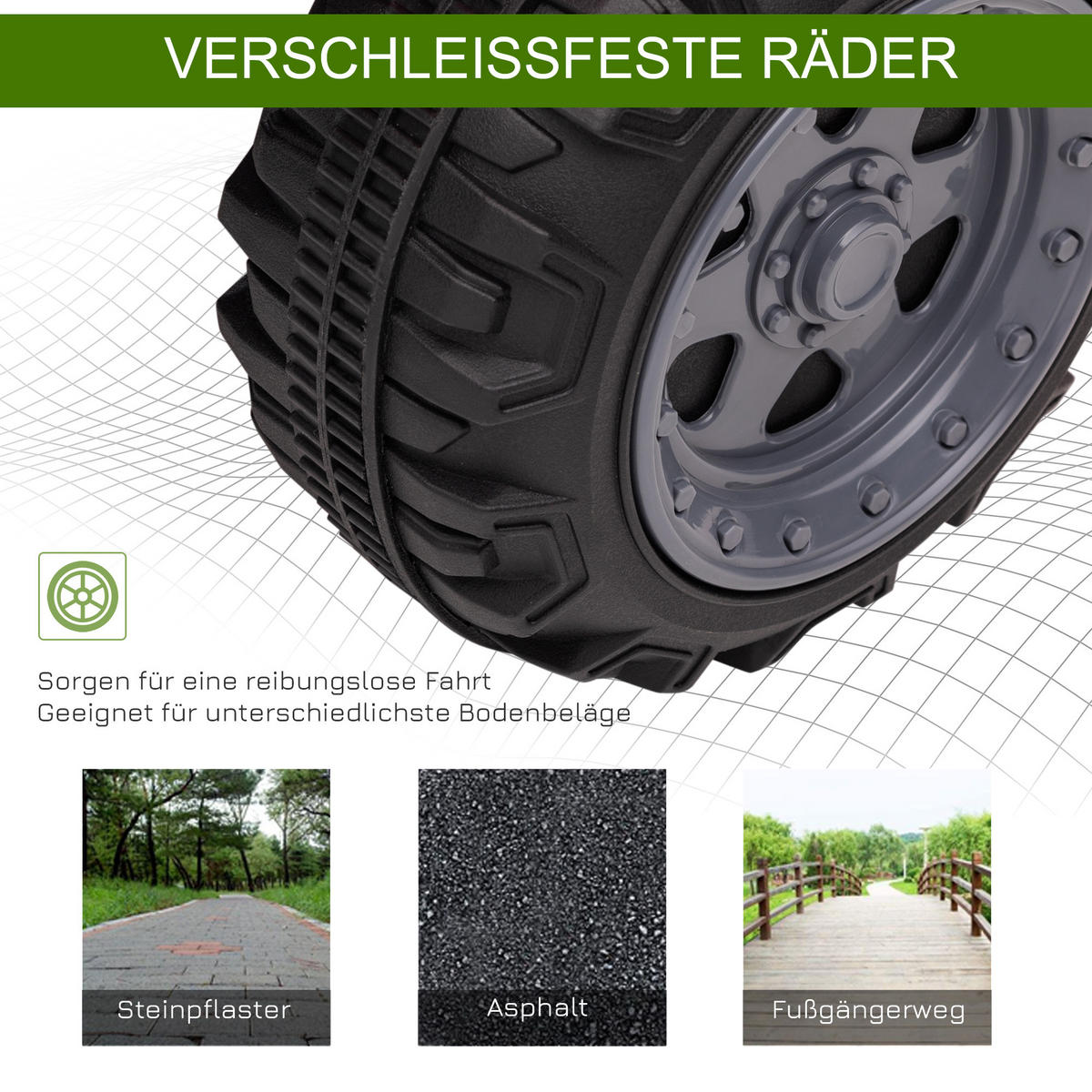 MINI ELEKTRO-QUAD KINDER, Schwarz/Grün/Rosa/Rot, Metall+ PP-Kunststoff - Grün, Metall (70/42/45cm) - HOMCOM