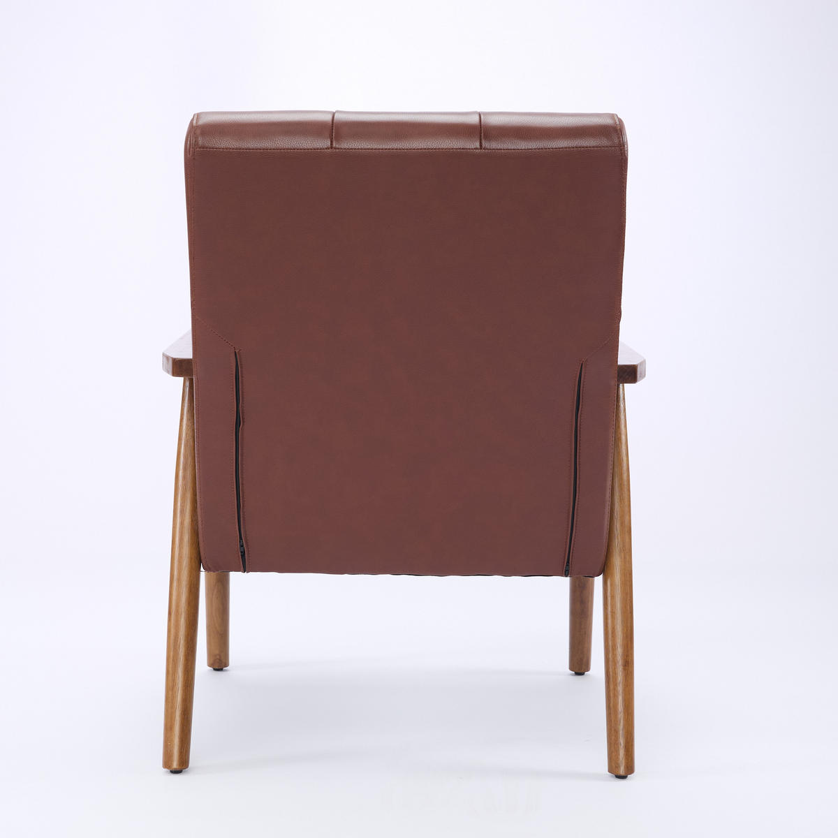 SESSEL Echtleder mit Nussbaum-Armlehnen, DE-42331, Braun - Braun, Holzwerkstoff (80/83/64cm) - ComfortXL