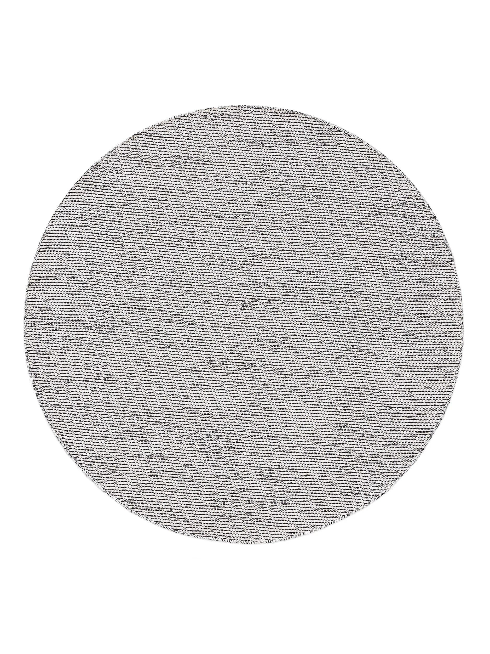 BAUMWOLLTEPPICH Ron handgewebt ø 160 cm rund - Schwarz, Naturmaterialien/Textil (160/160cm) - benuta