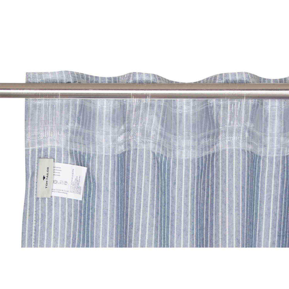 SCHLAUFENVORHANG MIT MODERNEN STREIFEN PIN STRIPE blickdicht - Titanfarben, Textil (130/0.5/250cm) - Tom Tailor