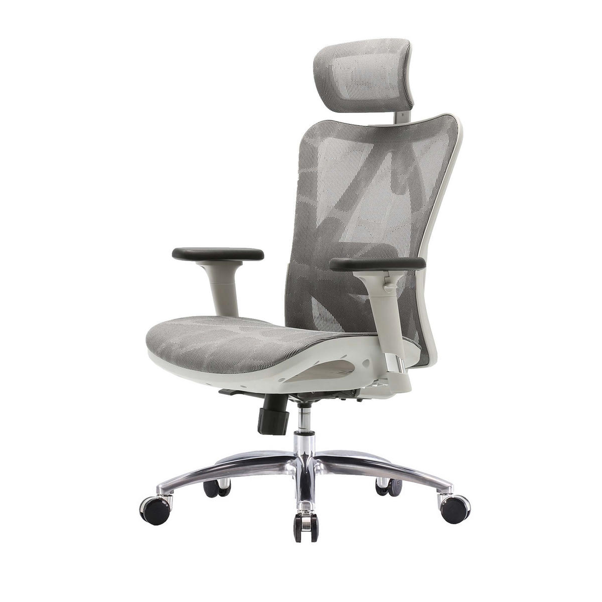 BÜROSTUHL Grau, Weiß - Weiß/Grau, Textil (66/128/93cm) - SIHOO