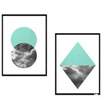 POSTER Set Mit 2 Geometrisch Formen A4 Rahmenlos - Klar, Papier (29.7/5/21cm) - Nacnic