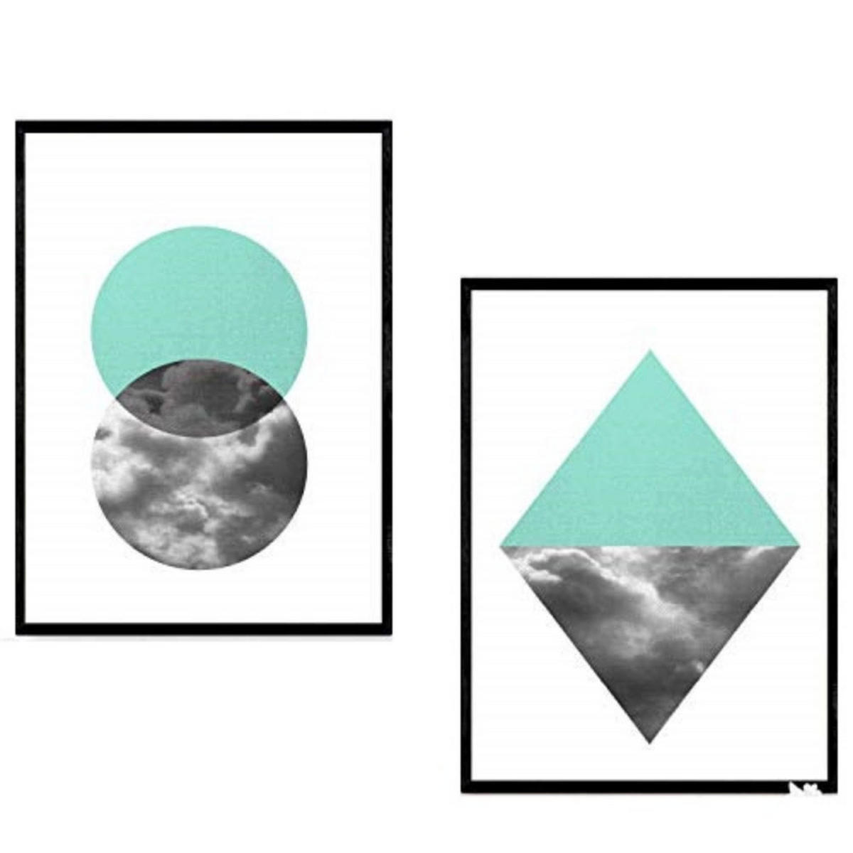 POSTER Set Mit 2 Geometrisch Formen A4 Rahmenlos - Klar, Papier (29.7/5/21cm) - Nacnic