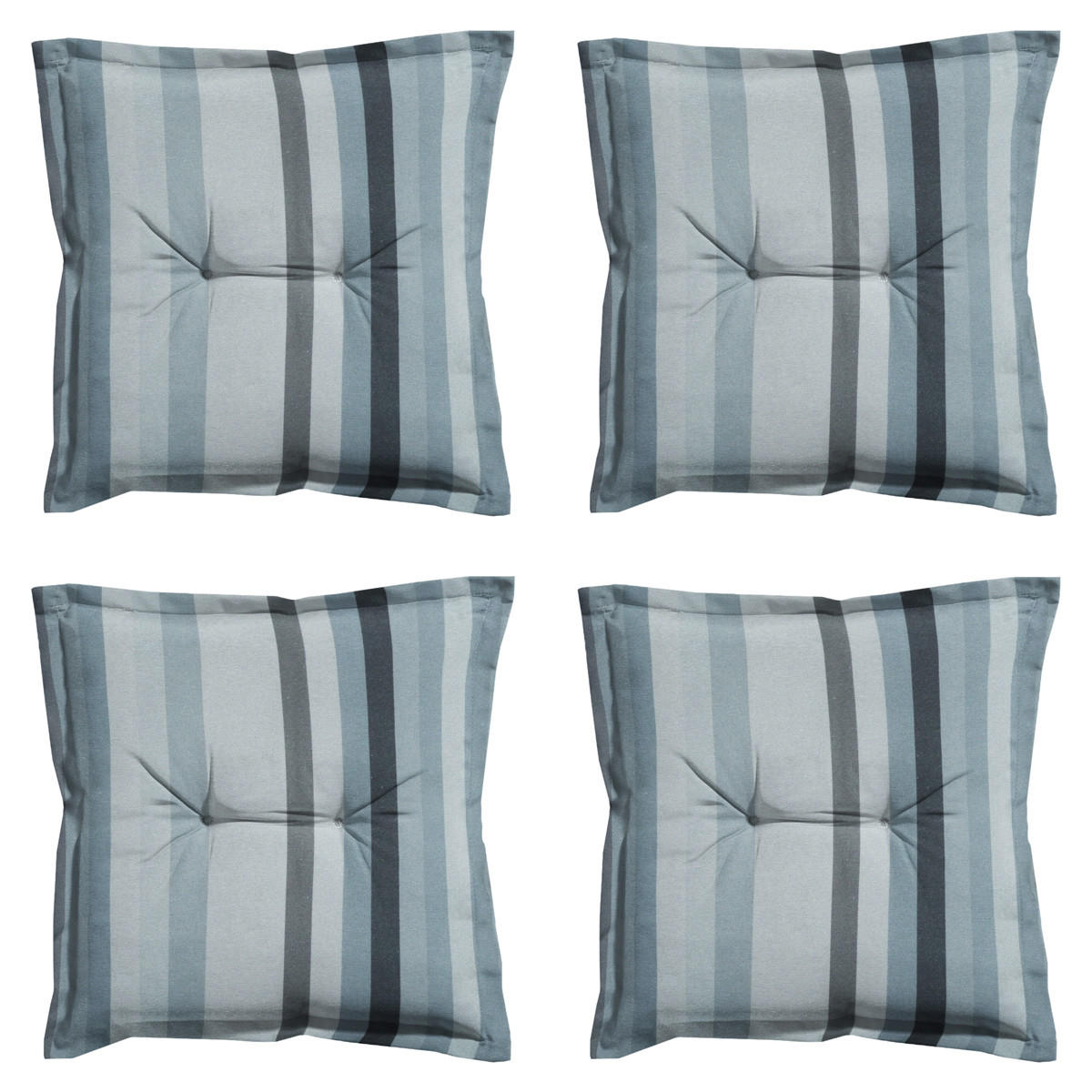 SITZKISSEN Righe 50/50 cm 4er-Set - Grau, Textil (50/5/50cm) - Madison