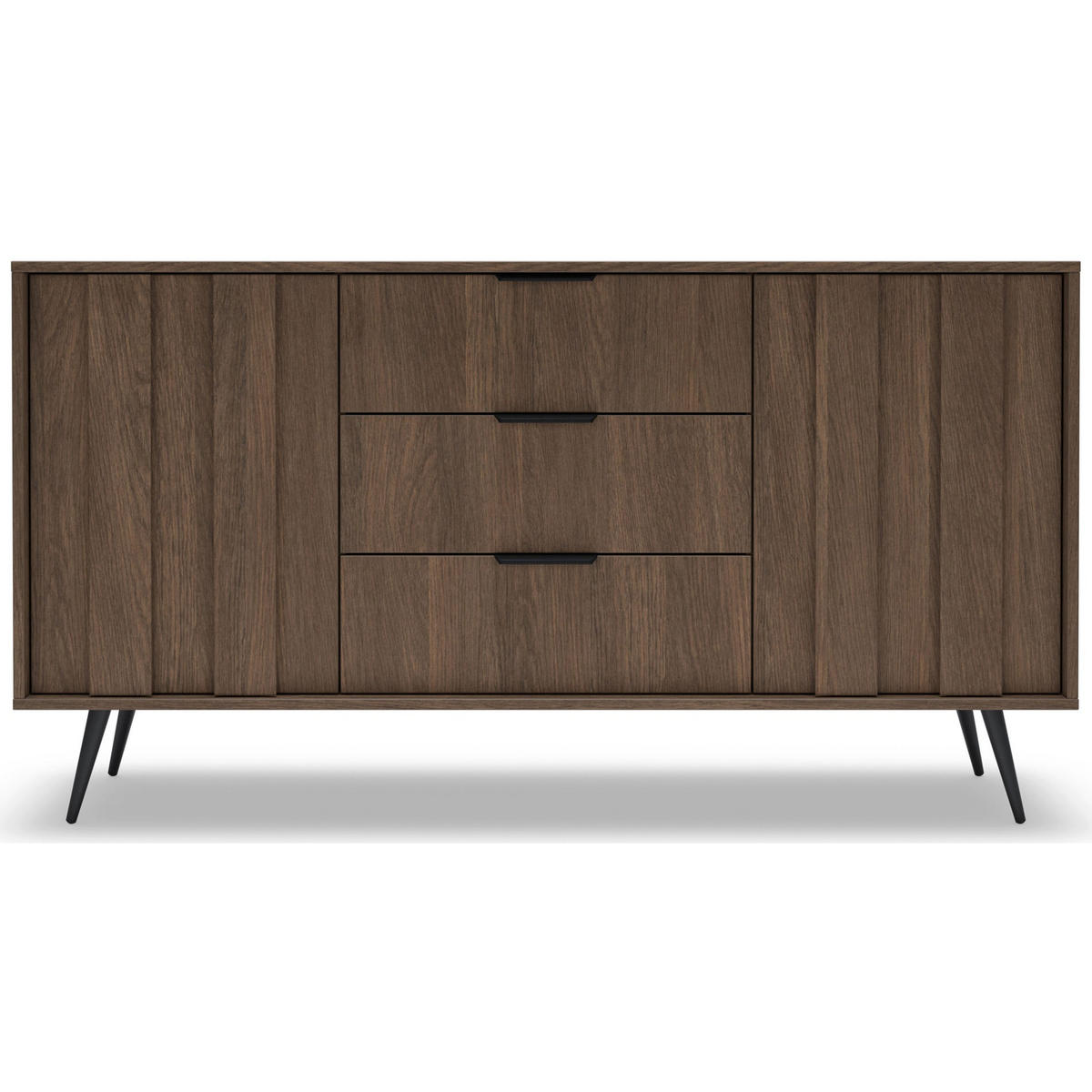 KOMODA Amaro, dub, 153 cm - černá/barva dubu, kov/kompozitní dřevo (153.5/82.6/40cm) - Selsey
