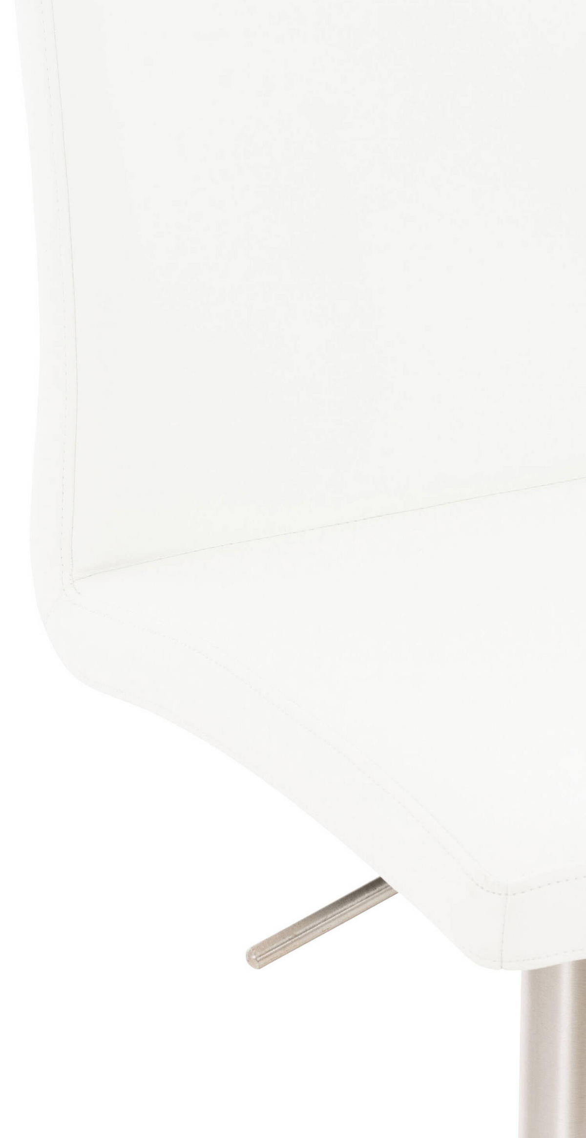 BARHOCKER Cathy, Gestell Edelstahl, Kunstleder Weiß - Chromfarben/Weiß, Kunststoff/Textil (40/100/49cm) - TPFLiving