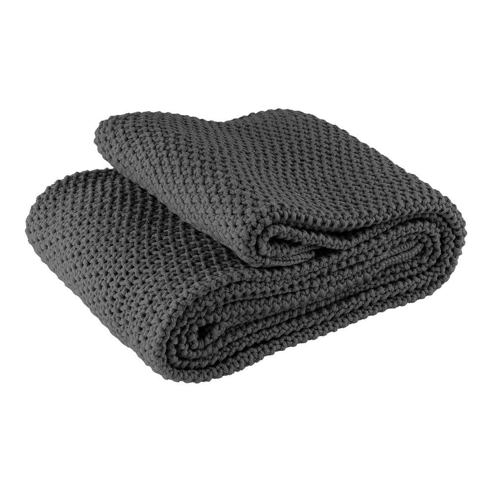 STRICKDECKE dunkelgrau 140/190 cm - Dunkelgrau, Textil (140/190cm) - wometo