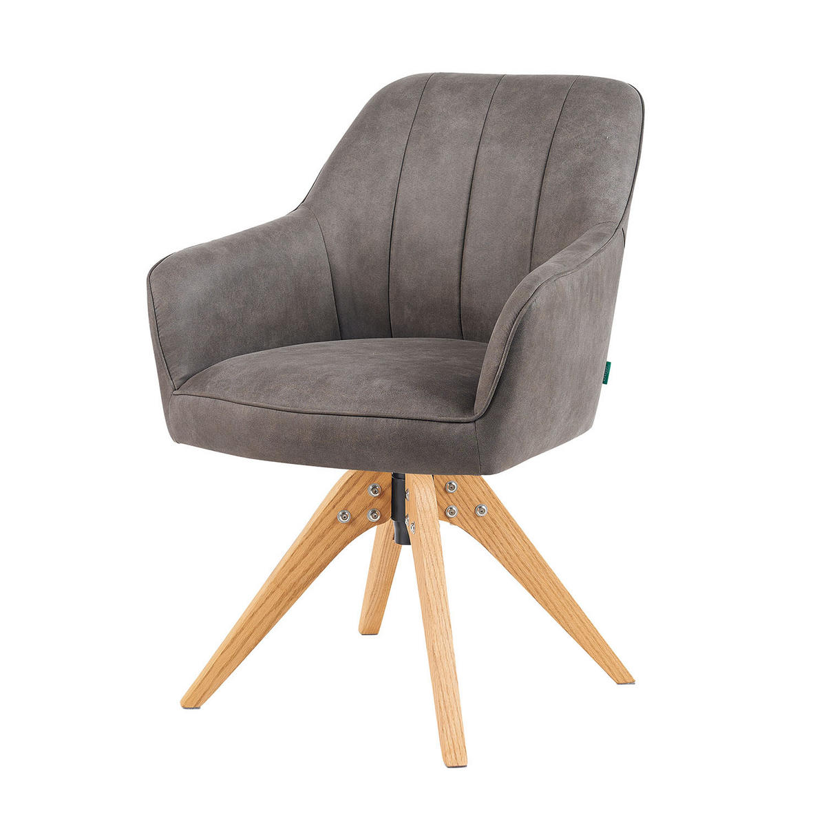 ARMLEHNSTUHL Mika-Noah - Honigeiche/Taupe, Eichenholz/Holz (60/87/65cm) - DUBI Möbel