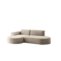 ECKSOFA Modena Studio Falten, Stoff Alpine, Toffee Links - Sandfarben, Holz (165/236cm) - Kaiser Möbel