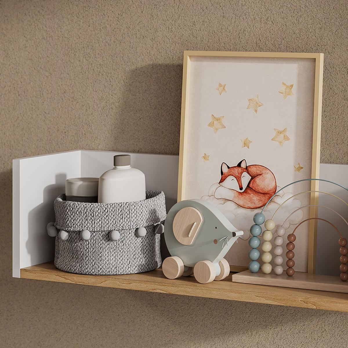 STĚNOVÁ POLICE Viktor Bílá/Artisan - bílá, kompozitní dřevo (67.8/20/20cm) - Vicco