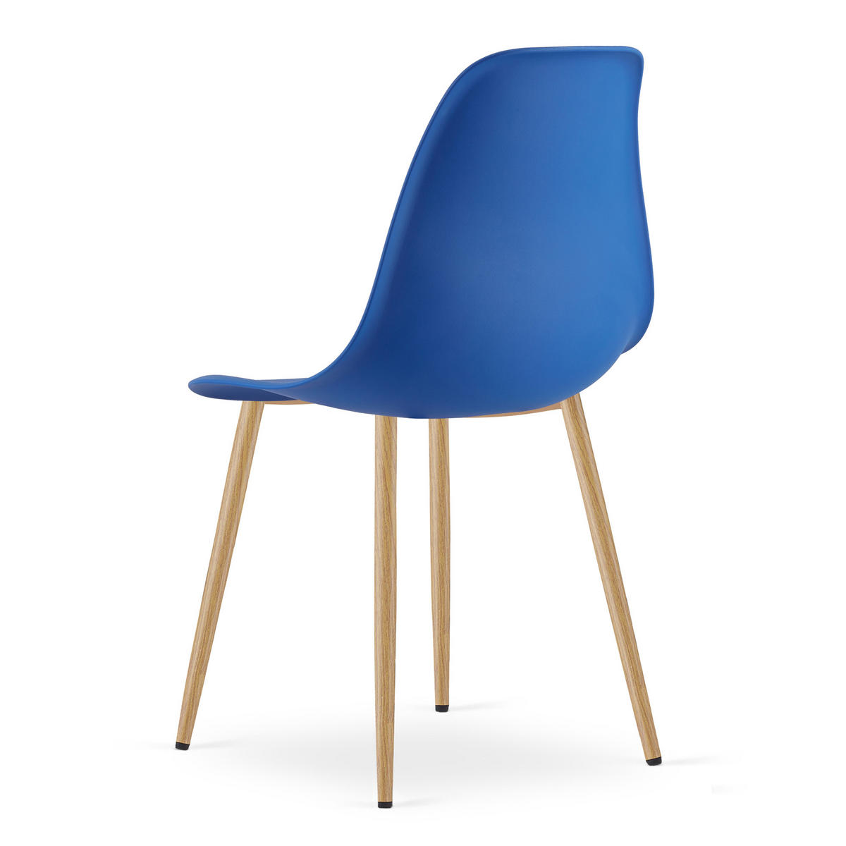 ESSZIMMERSTUHL 2-er Set KALEO blauer Sitz, natürliche Beine - Blau/Naturfarben, Kunststoff (46/84/51cm) - Valora