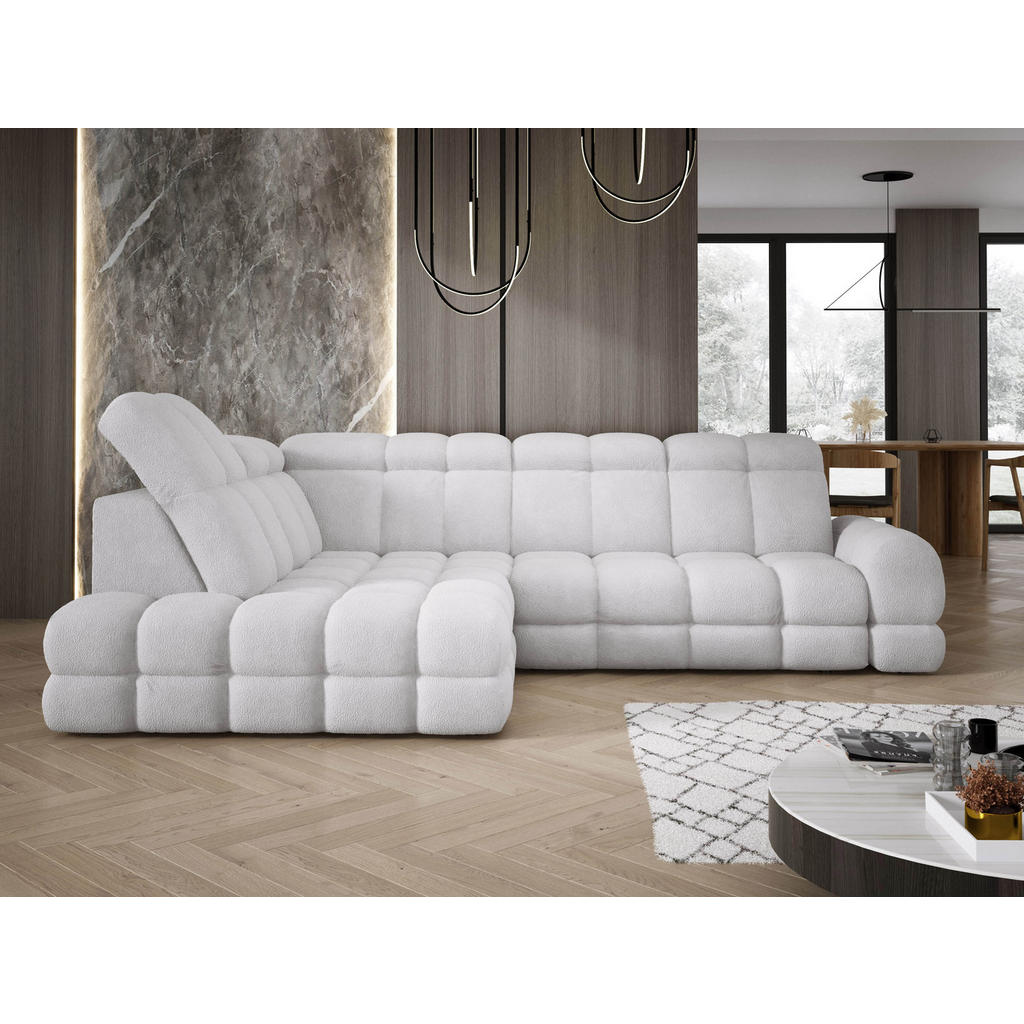 Thumbnail - DomoHome Ecksofa, Weiß, Textil, Rechteckig, 302x217 cm, Wohnzimmer, Sofas & Couches, Wohnlandschaften, Ecksofas