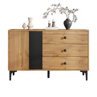 SIDEBOARD 120x35x76 Modern Einfach Stauraum Wohnzimmer - Schwarz, Holzwerkstoff (35/76/120cm) - FLIEKS