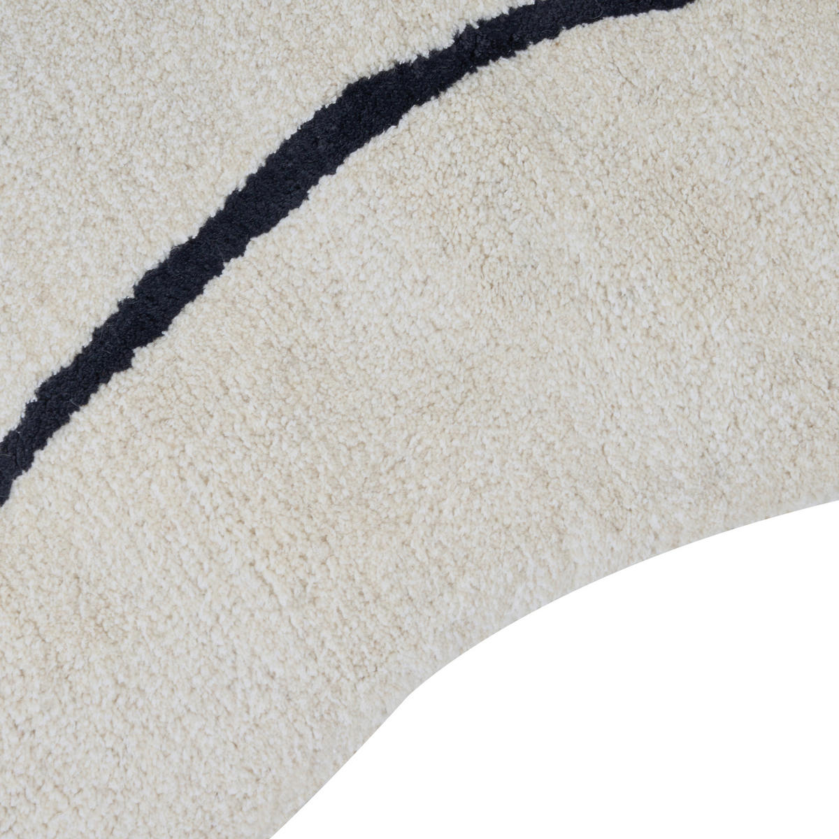 KURZFLOR-TEPPICH Beige 160/230 cm Dera - Beige/Schwarz, Textil (160/230cm) - Beliani