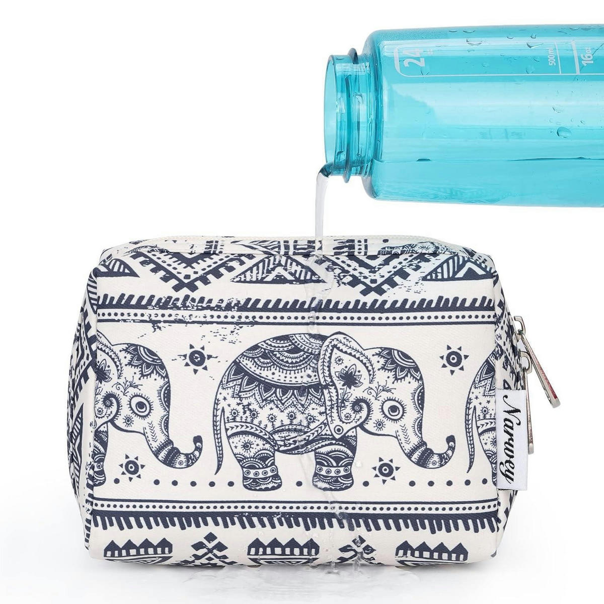 KULTURTASCHE Elefant 17 x 8 x 12 cm - Multicolor, Textil (5/5/1cm)